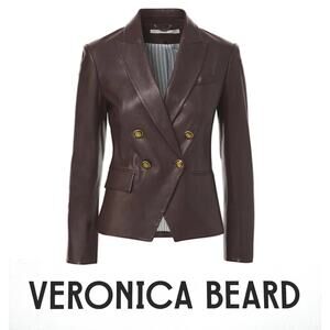 VERONICA BEARD  Dickey Jacket GAIL Leather in Oxblood